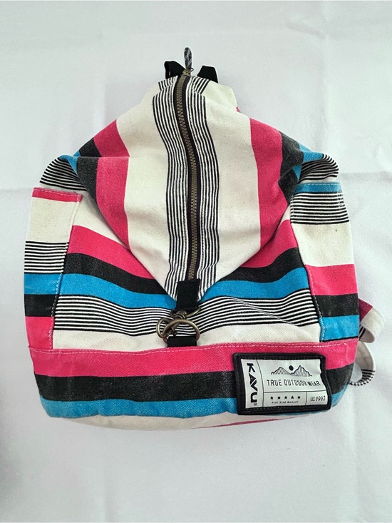 Kavu Handbags - Kavu Free Range Sail Stripe Cotton Canvas Bucket-Style Backpack UNISEX